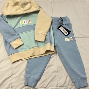Kith kids paige blocked hoodie and Avery jogger both size 2T